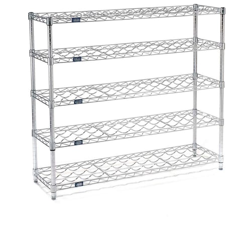 Nexel Wine Bottle Rack, 45 Bottle 36inW x 14inD x 42inH, Chrome B2276484